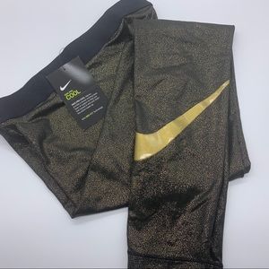 Women’s Nike Pro Sparkle Gold Legging